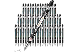 50 Pack Personalized Pens with Stylus - Custom Full-Color Logo, Name & Message -Black Ink, Smooth Writing - Great Gift for Of