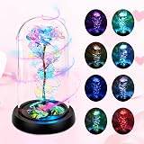 Childom Rotating Rainbow Rose in Glass Dome Light Up Gift view 6