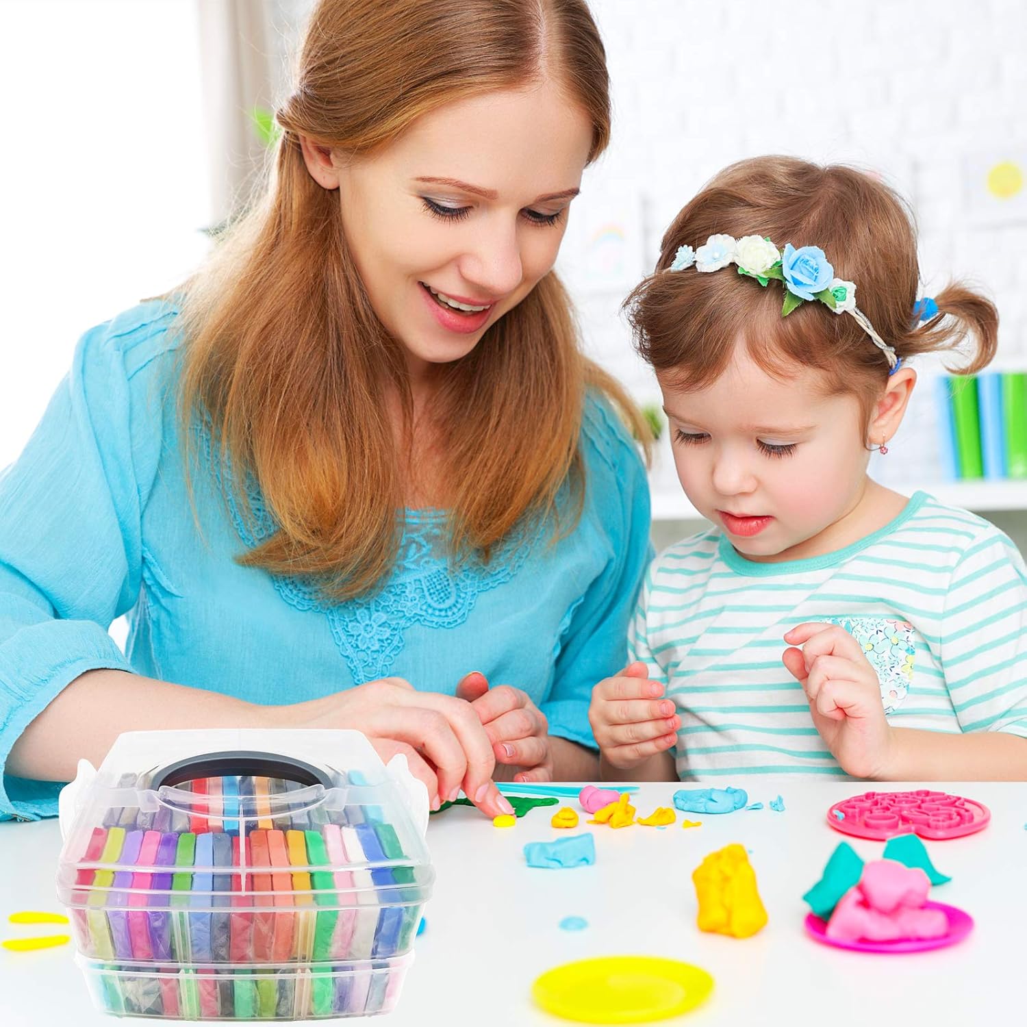 50 Colors Polymer Clay, BYWORLD Modeling Clay Oven Bake Clay with 19 Sculpting Clay Tools and Accessories, Soft Modeling Clay Earring Making Kit for Kids, Starter, Adults, Ideal DIY Gift for Kids