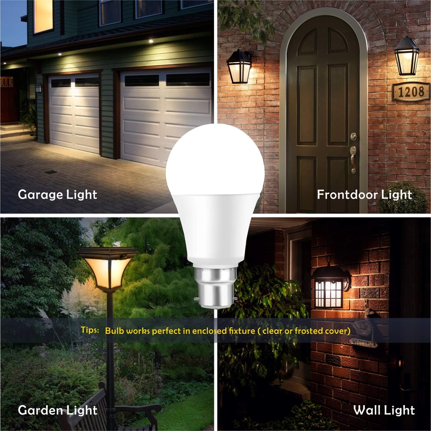Boxlood Dusk Till Dawn Light Bulbs, 3000K Warm White, 9W 60W Equivalent, B22 Energy Saving Light Bulbs - Image 3