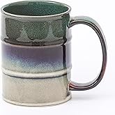 masoline Coffee Mug, 22 oz Beer Mugs Large Ceramic Coffee Mug Tea Cups, Handmade Mug with Big Handle for Office and Home, Dishwasher and Microwave Safe (Ink Green)