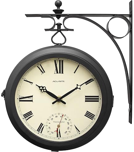 Amazon.com: BESTIME 66276A Double Sided Metal Wall Clock with