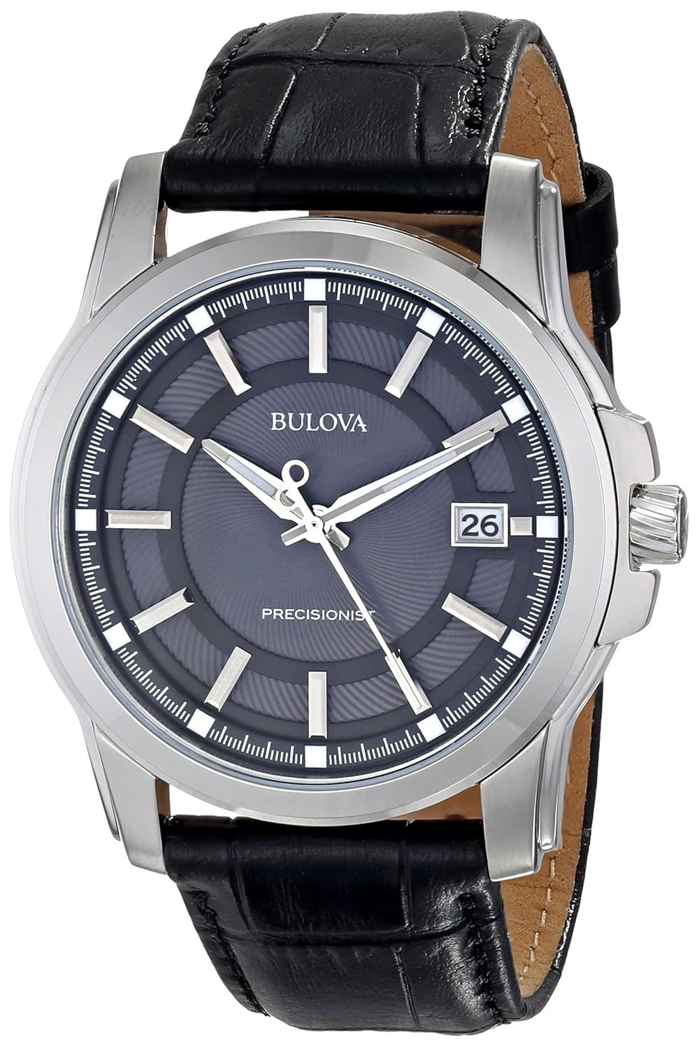 Bulova Mens 96B158 Precisionist Leather Strap Watch New Free Shipping