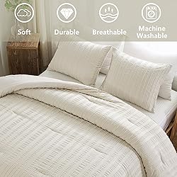 Andency Beige King Size Comforter Set, 3 Pieces