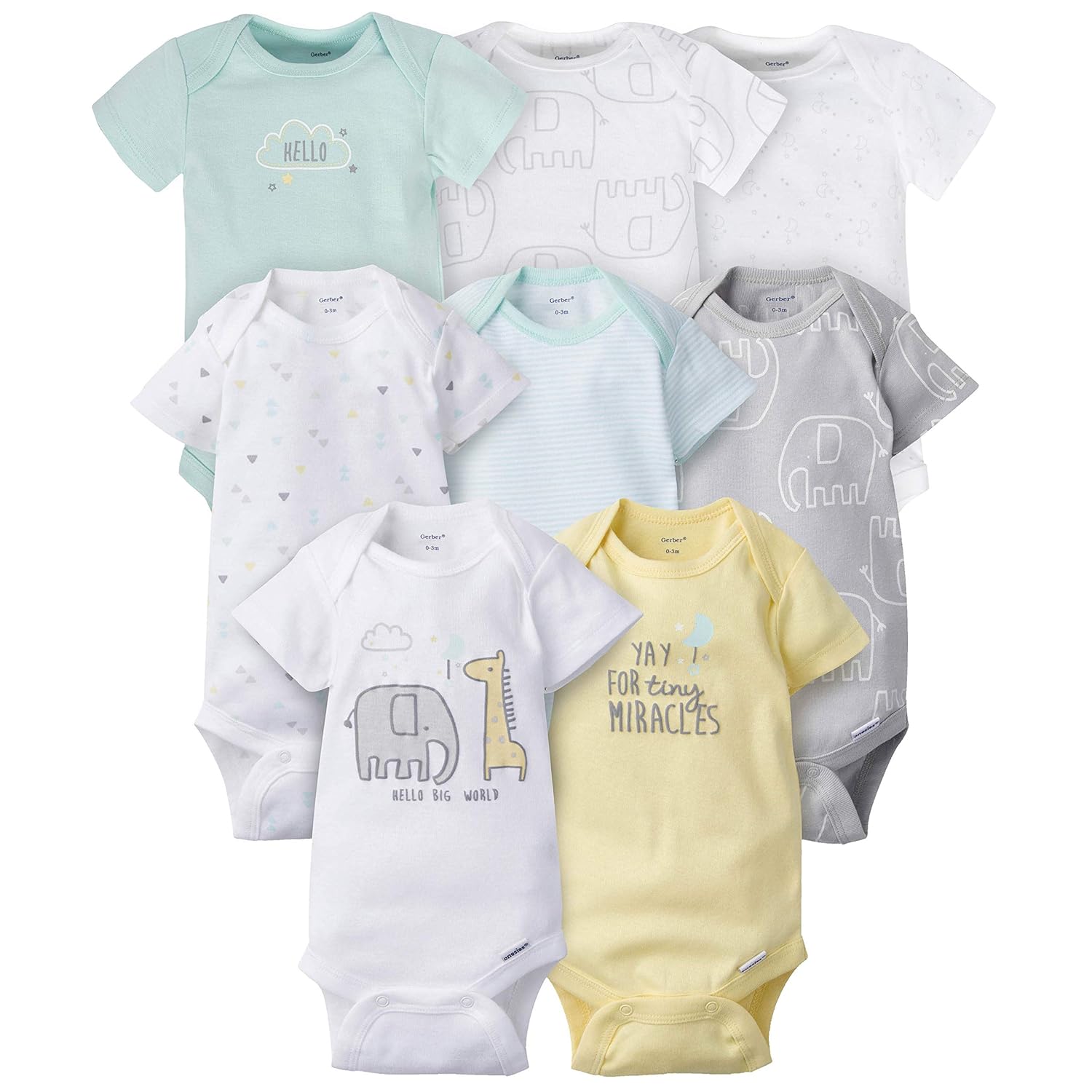 Buy GERBER Baby 8Pack ShortSleeve Onesies Bodysuit at Amazon.in