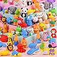 Kaemi 46Pcs Animal Erasers for Kids Desk Pets Pencil Erasers Puzzle Erasers Animals Bulk 3D Erasers Take Apart Erasers Toys for Party Favors Treasure Box Games Prizes