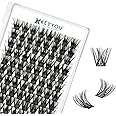 Lash Clusters 96pcs Eyelash Clusters Y01 C Curl 12mm Cluster Lashes KEYYOU Volume Wispy Lash Extension Soft&Comfortable Easy DIY at Home(Y01,C-12mm)