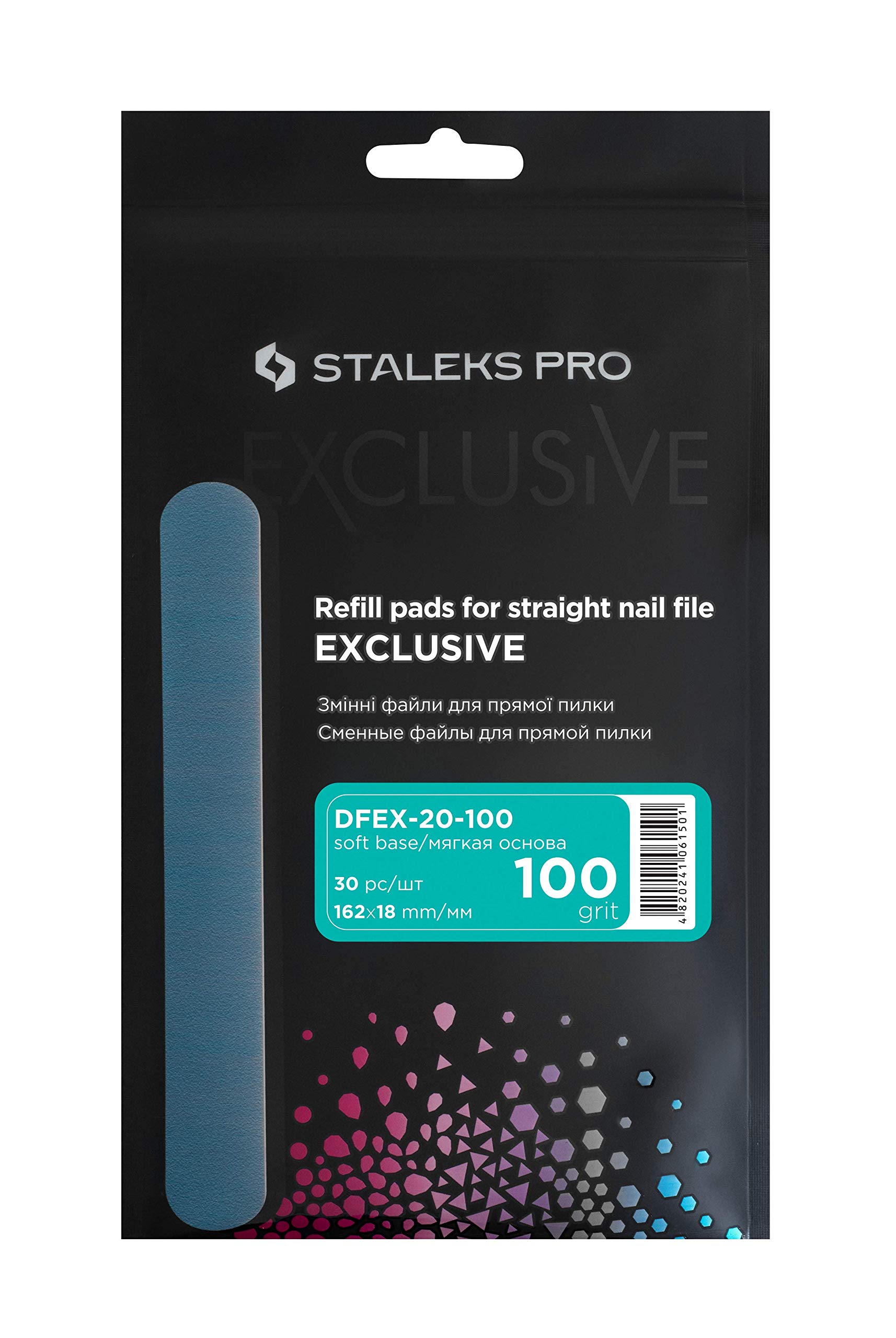 Staleks Disposable File for Straight Nail File Exclusive 22 (Pack of 50) (DFEX-22-100 Grit)