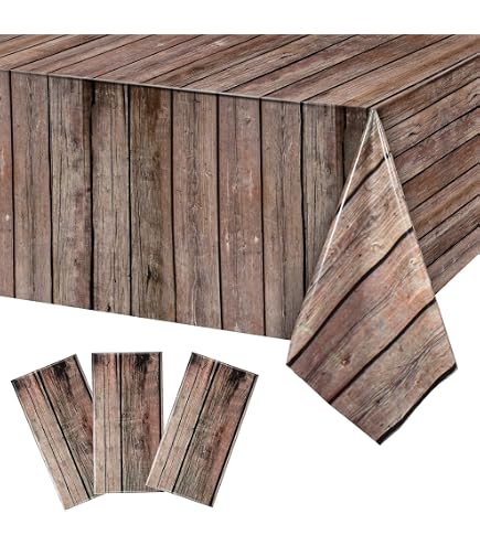 Lot De 3 Nappes Rondes En Paille - 213cm - Imperméables - Thème Ferme Western