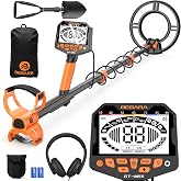 Professional Metal Detector for Adults with Backlight LCD, High Accuracy | 5-Mode, Advanced DSP Chip, IP68 Waterproof Coil, Foldable, Gold Detector for Beach, Mountain, Backyard, Gift for Dads &amp; Men