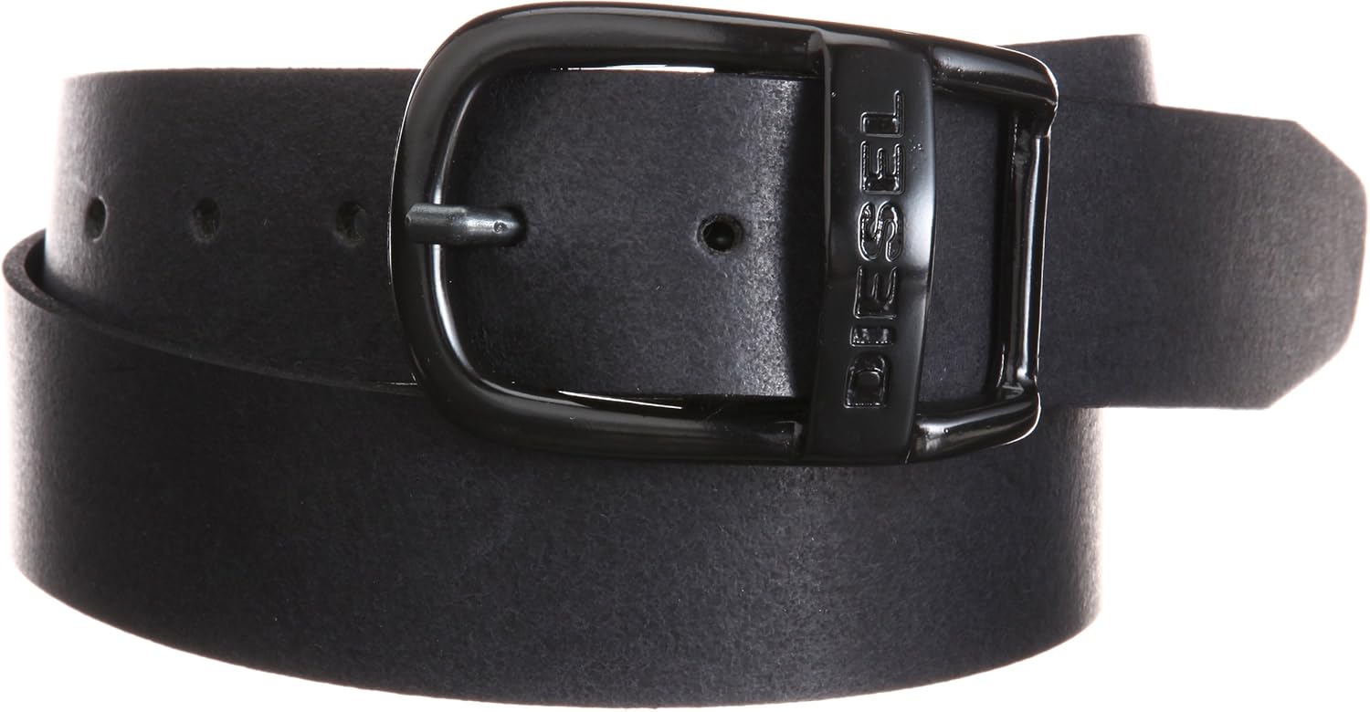 diesel black leather belt