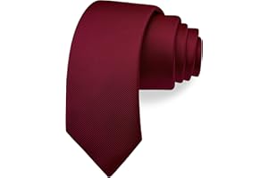 Branduce 2.4"（6cm） Solid Pure Color Skinny Tie Plain Slim Necktie for Men