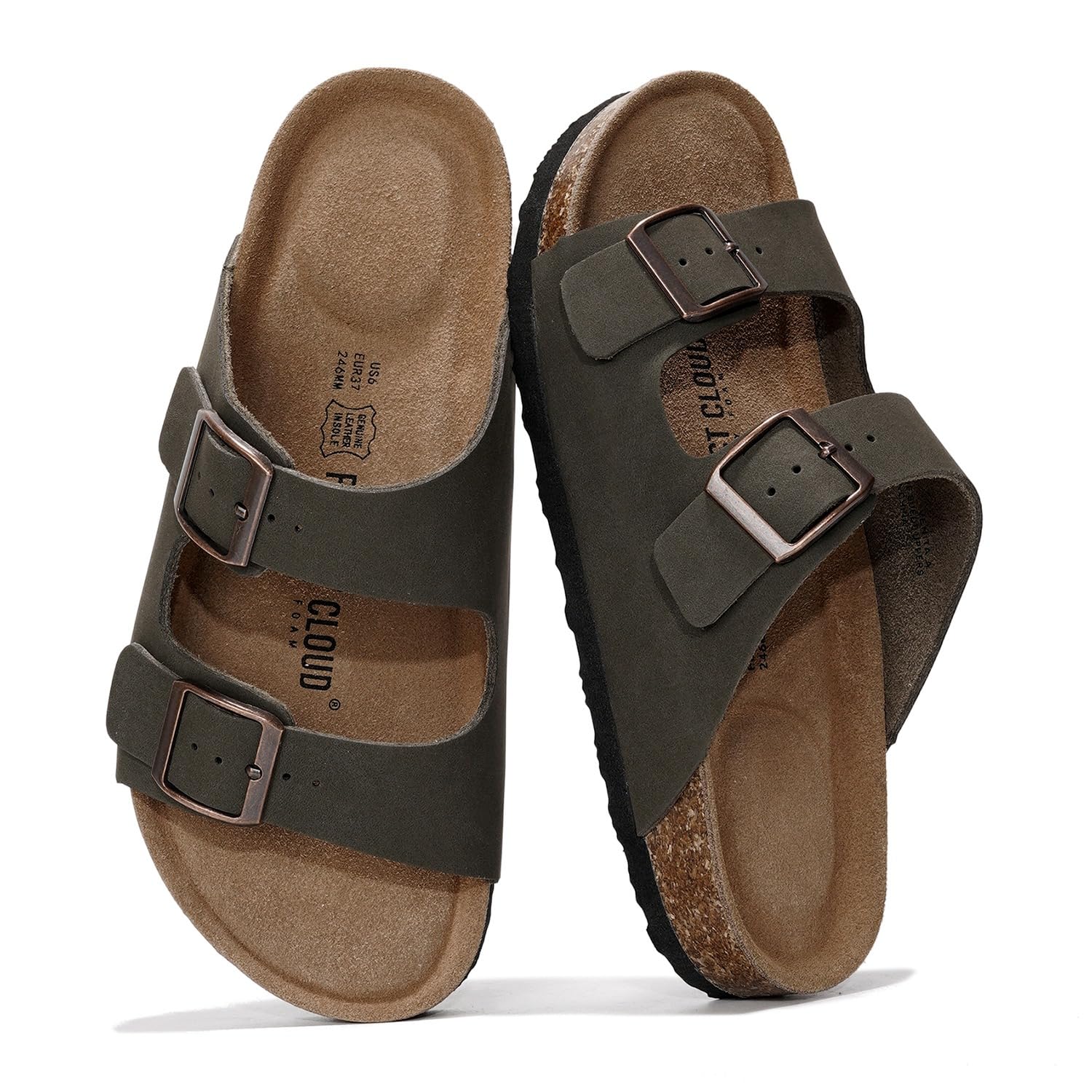 Project Cloud Genuine Leather Flat Sandals Women