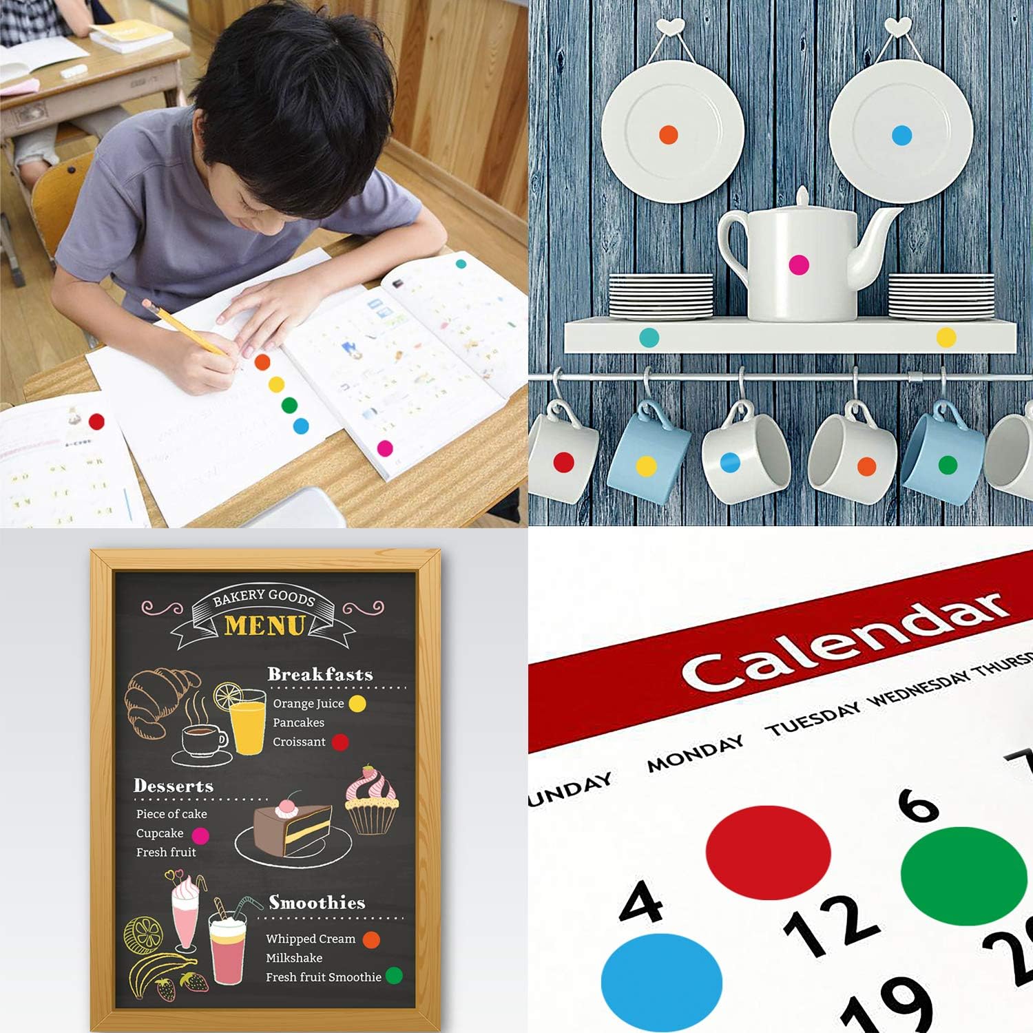 PARLAIM 2800 PCS 3/4 Inch Round Color Dots Colored Labels Stickers, Color Coded Stickers Color-Coding Labels Label Circle Stickers for Classroom, Office : Office Products