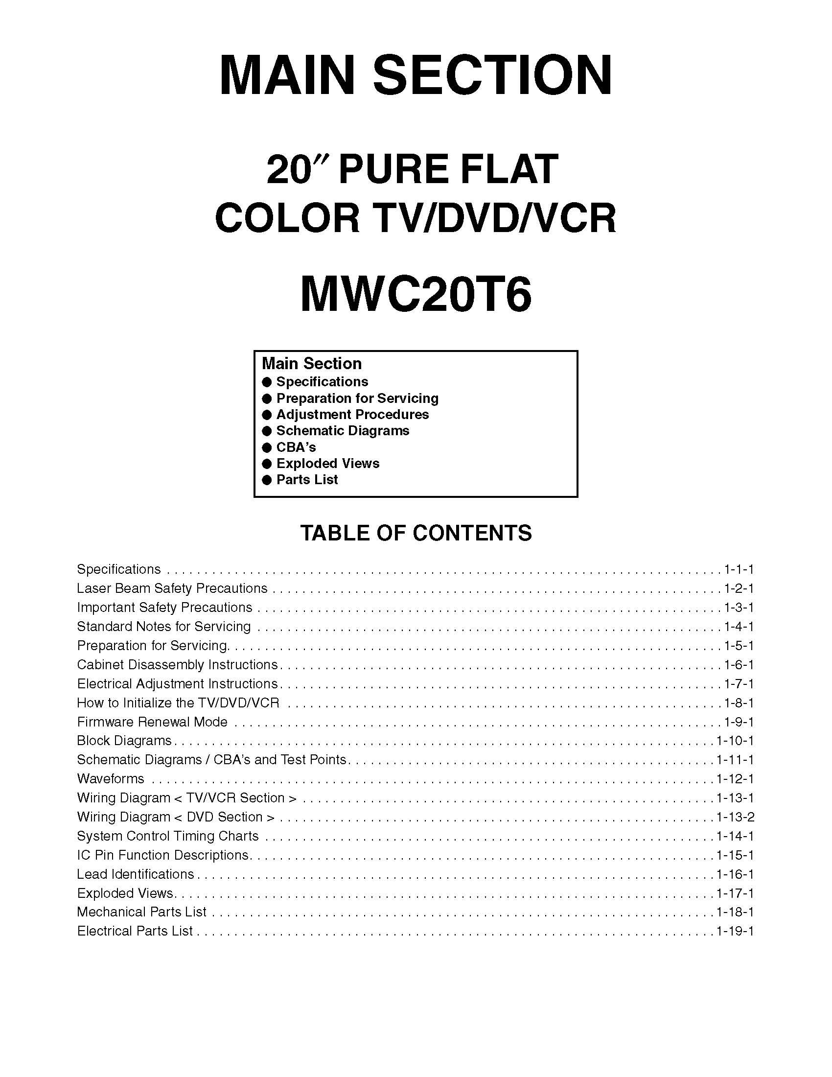 MAGNAVOX MWX20T6A MWC20T6/A SERVICE MANUAL: MAGNAVOX: Amazon.com: Books