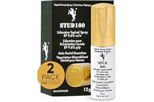 STUD 100 Delay Spray for Men (2 Pack), Lidocaine Climax Control Spray to Last Longer in Bed, Sexual Enhancer for Him and Coup