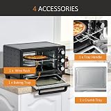 HOMCOM Mini Oven 21L Countertop Electric Grill Toaster 1400W Black view 6