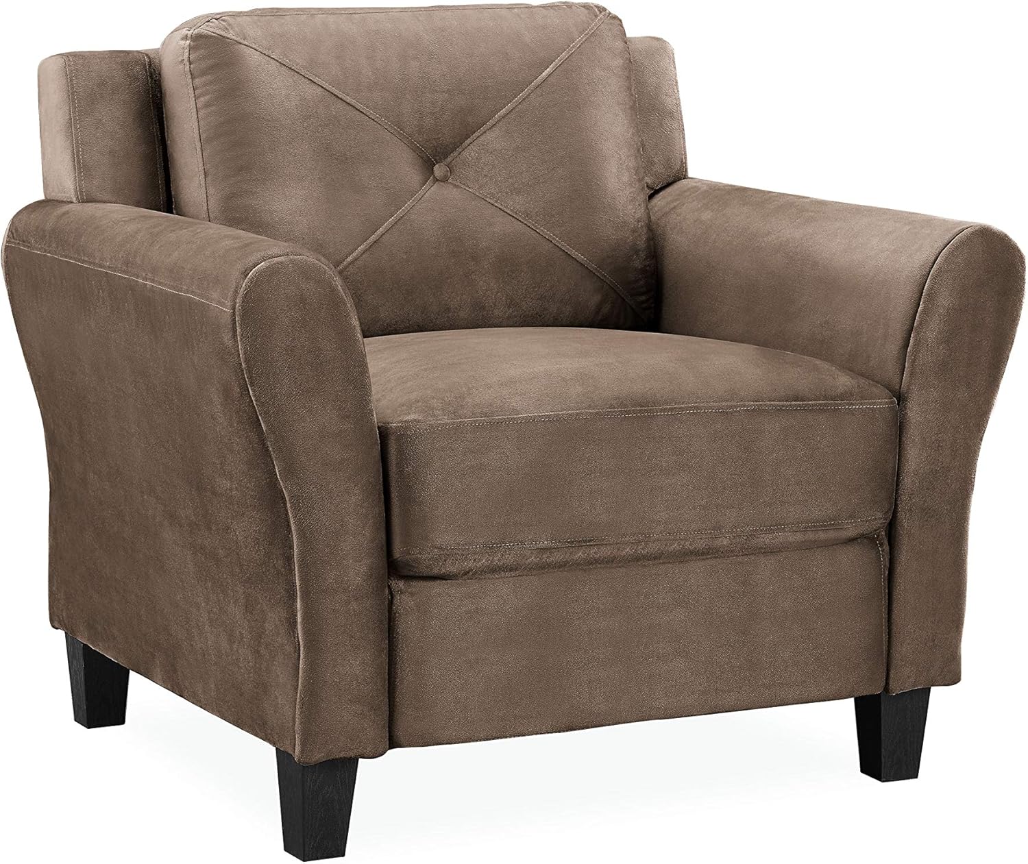 Lifestyle Solutions Collection Grayson Micro-fabric Chair, Brown: Furniture & Decor