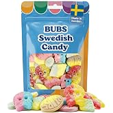 Bubs Swedish Candy Mix - Big Ovals, Skulls, and More - Sweet and Sour Swedish Gummies - 1 Pound of Godis From Sweden (0.5 LB)