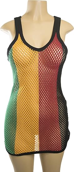 red yellow green mesh dress