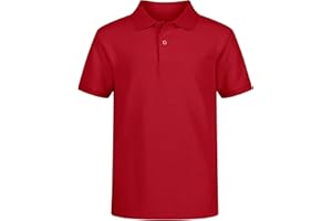 Nautica Boys' School Uniform Short Sleeve Polo Shirt, Button Closure, Comfortable & Soft Pique Fabric
