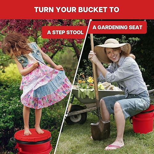 Gallon Bucket Seat for Yeti, Swivel Lid With Padded Top for Cozy