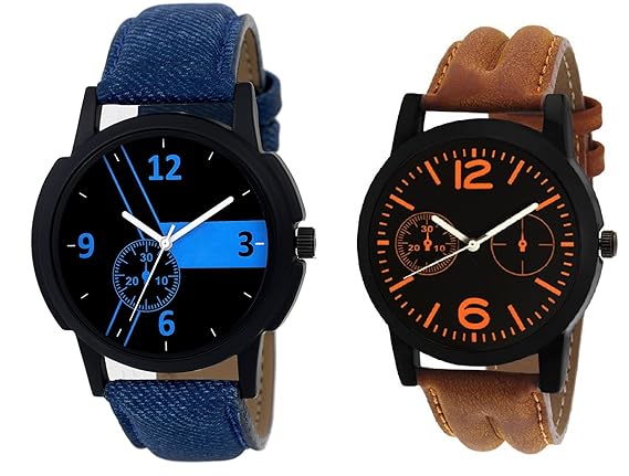 Blue Modern Chronograph and Professional Brown Watch for - Boys and Girls