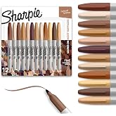 Sharpie Permanent Markers, Special Edition Portrait Colors, Fine Point, 12 Count - Assorted Skin Tone Shades
