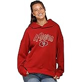 FOCO NFL womens Nfl Rhinestone Team Logo Oversized Oversized Hoodie Sweatshirt