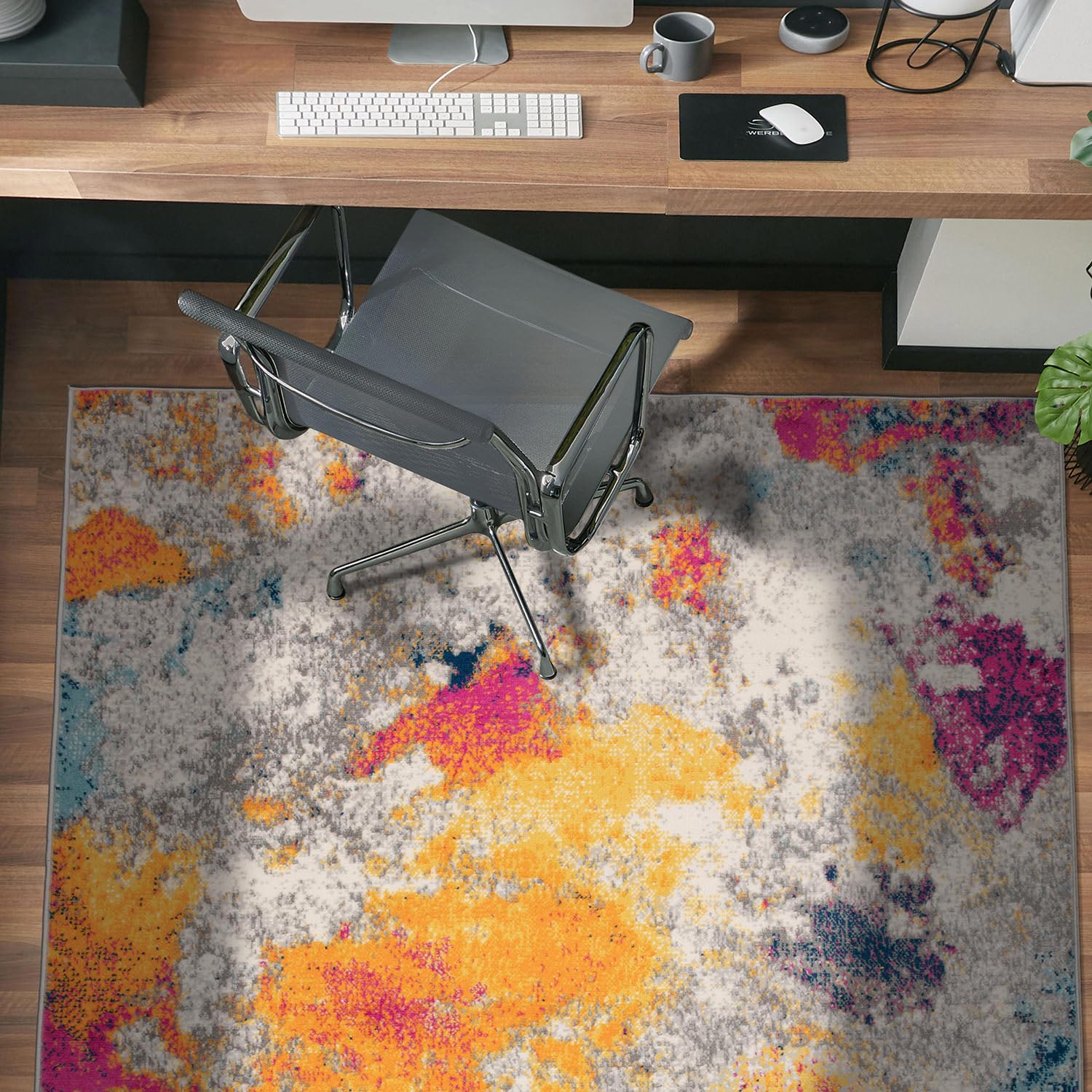 Rugshop Sky Collection Modern Abstract Area Rug - 3'3" x 5' Multi Image