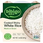 Bibigo Korean Sticky White Rice, Microwavable, Zero Trans Fat, 7.4 Ounce (Pack of 1)