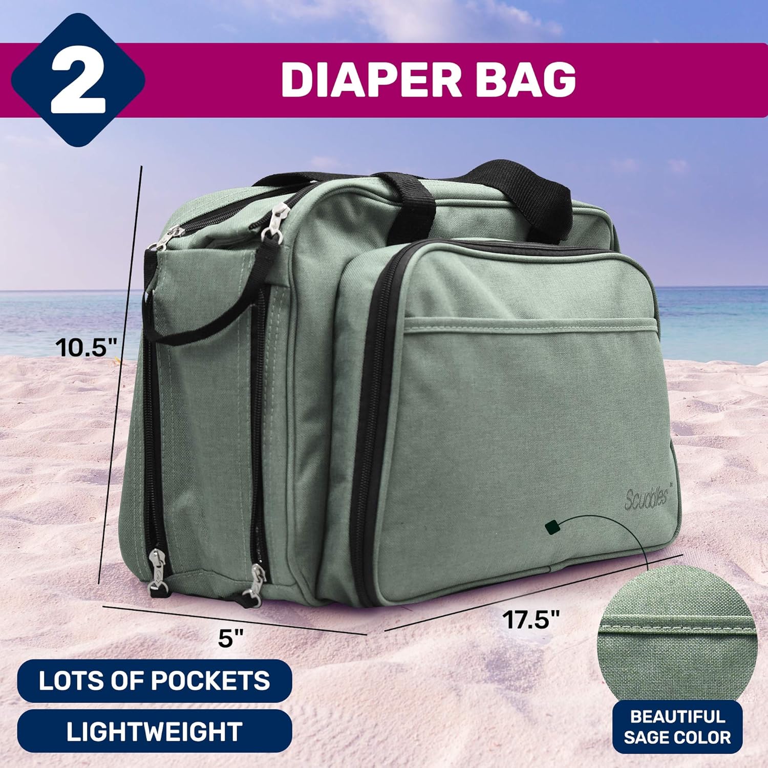 sage green changing bag