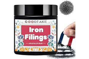 GOODTAKE Iron Filings, Iron Shavings, Iron Powder, Magnetic Powder, Iron Oxide Powder, Metal Shavings, Magnetic Sand Ideal for Science Experiments, Educational Projects Magnetic Studies (8 Ounces)