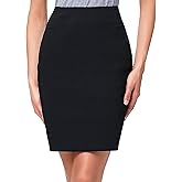Kate Kasin Women's Stretch Knee Length Pencil Skirts High Waisted Slim Fit Business Casual Skirt