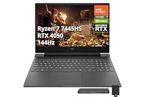HP Victus 15.6" 144Hz Full HD Gaming Laptop, AMD Ryzen 7 7445HS, 32GB DDR5 RAM, 2TB SSD, NVIDIA GeForce RTX 4050, Backlit Key