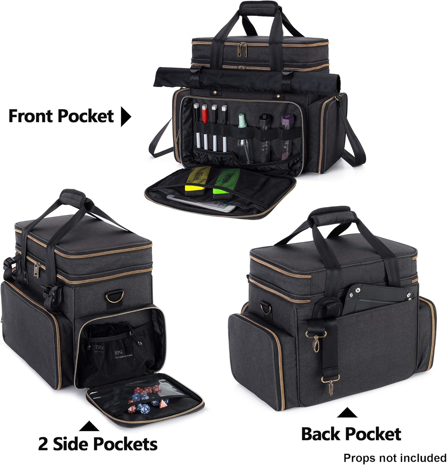 Trunab Tabletop RPG Adventurer's Bag Compatible with Dungeons and Dragons Large DND Bag with Miniatures’ Foam Layer - Image 5