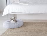 Enjamoy Plush Donut Dog Bed Grey 60cm Round Self-Warming Cozy Calming view 6