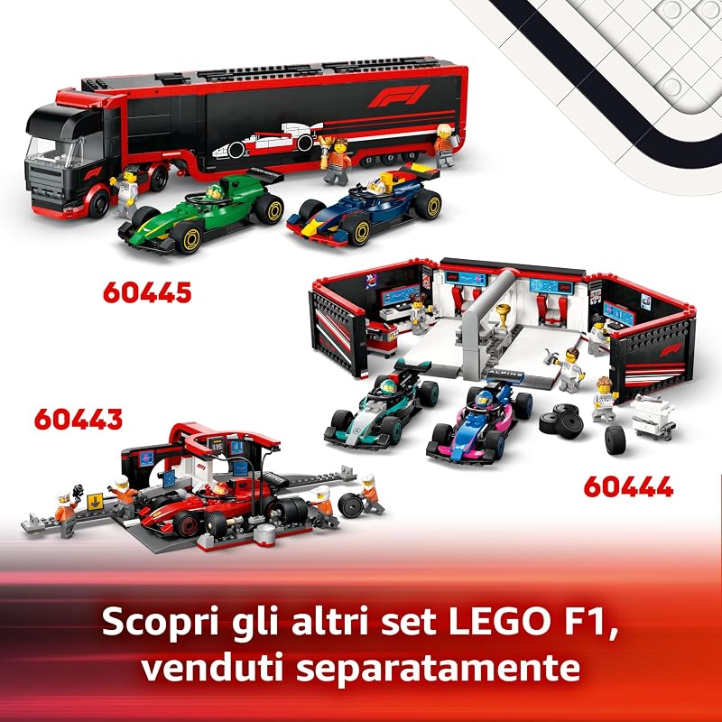 City Pilota e Monoposto McLaren F1 - Modello di Macchina Giocattolo da Formula 1 con Minifigure - Idea Regalo per Bambini e Bambine da 6 Anni in su o per Adulti Fan delle Auto da Corsa - 60442