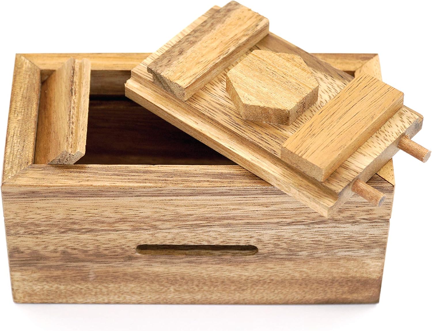 Puzzle Gift Case Box and Magic Cards Case Holder with Hidden Compartments in Unique Wooden Boxes to Challenge Mind Puzzles and Use as Intelligence Gift Box for Money Secret: Toys & Games