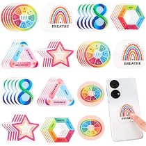 6 Pack Sensory Silicone Strips - Textured Anxiety Fidget Stickers, Adhesive & Reusable