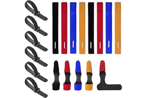 JIEYUMAO 18Pcs Fishing Rod Ties, 4 Colors Adjustable Elastic Fishing Rod Wrap Pole Straps for Fixing Fishing Rod