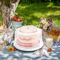 BSTKEY Portable Cake Carrier with Lid and