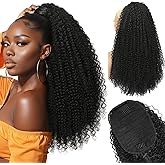 Drawstring Ponytail Extension for Black Women Long Kinky Curly Pony Tails Hair Extensions 22" Fluffy Natural Looking Syntheti