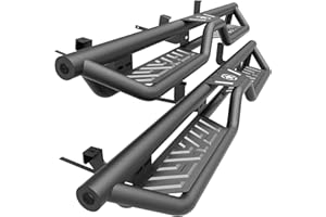 YZONA Running Boards Compatible with 1999-2006 Chevy Silverado & GMC Sierra 1500, 2001-2006 Chevrolet Silverado & GMC Sierra 2500 3500 HD Double/Extended Cab Side Steps, Nerf Bar Two Stairs Design