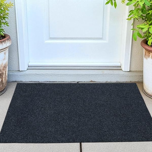 ICUSTOMRUG HALLWAY RUNNER RUG – 3X9FT BLACK, INDOOR/OUTDOOR, NON-SLIP RUBBER BACKING, LOW-PROFILE ALL-WEATHER CARPET, NON-SHEDDING & EASY CARE, ENTRYWAY MAT IDEAL FOR HIGH TRAFFIC AREAS