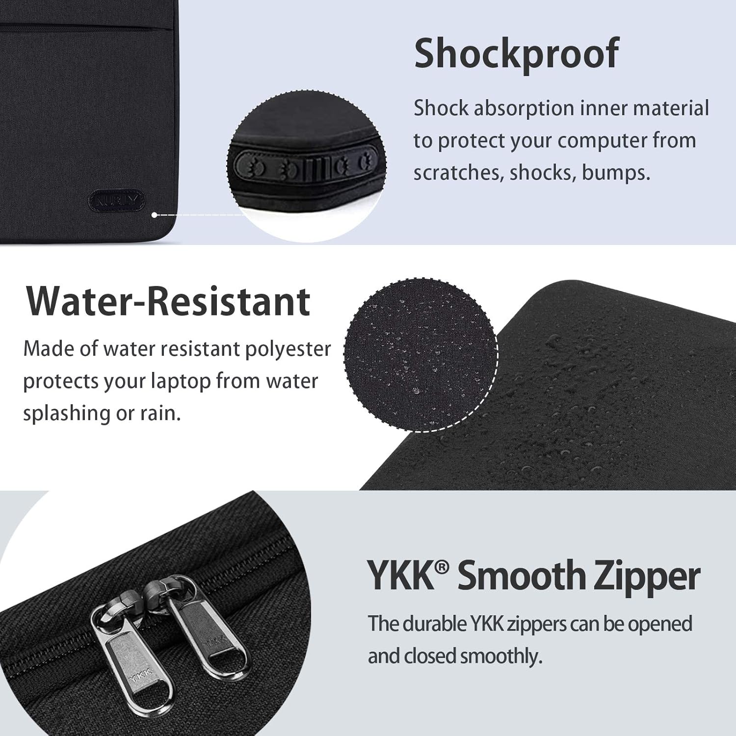 NUBILY 14 inch Laptop Sleeve Bag Case 13.3 inch Waterproof Shock Resistant Portable Handle Laptop Bag Compatible with 13" MacBook Air2014-2019,13.3-14 inch Toshiba/FUJITSU /HP/Dell/Asus Notebook