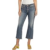 Silver Jeans Co. Women's Suki Mid Rise Curvy Fit Kick Flare Leg Jeans, Med Wash CVS390, 24W x 26L
