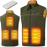 LABCOOL Heated Vest for Men Women with Ultra-Soft Microfleece, 10000mAh Battery Pack, USB Rechargeable Body Warmer