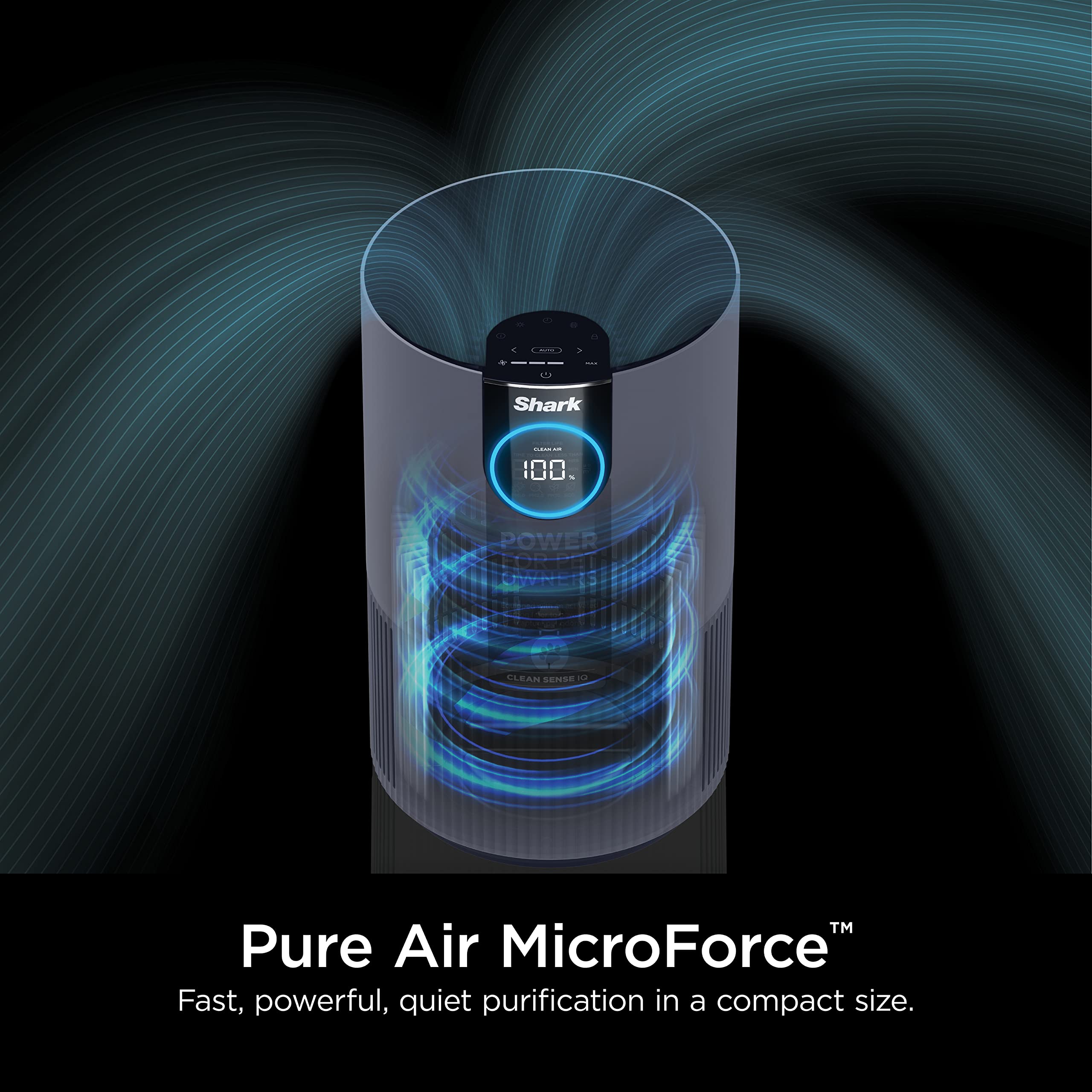 Shark HP102PETPR Clean Sense Air Purifier for Home, Allergies, Pet Hair, HEPA Filter, 500 Sq Ft Small Room, Bedroom, Captures 99.98% of Particles, Pet Dander, Fur, Allergens & Odor, Portable, Imperial