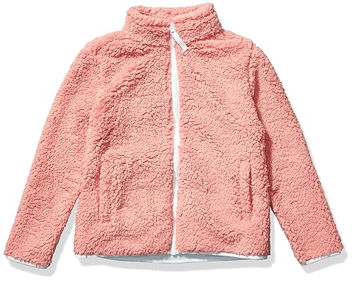 Amazon Essentials Girls' Sherpa Fleece Full-Zip Jacket, Mauve, XX-Large